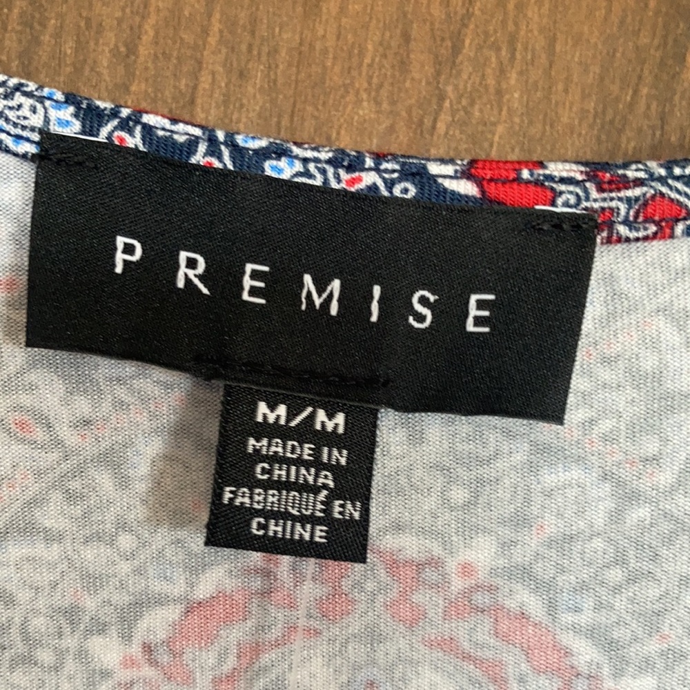 Premise top boho abstract floral print soft material casual w stretch M - Picture 10 of 17